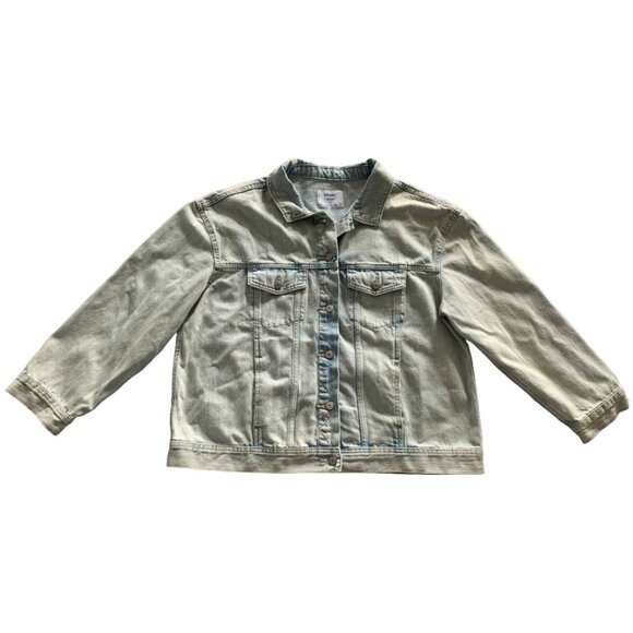 NWT OLD NAVY Women's Light Washed Boyfriend Denim Jean Jacket Sz Large Petite - Picture 4 of 8